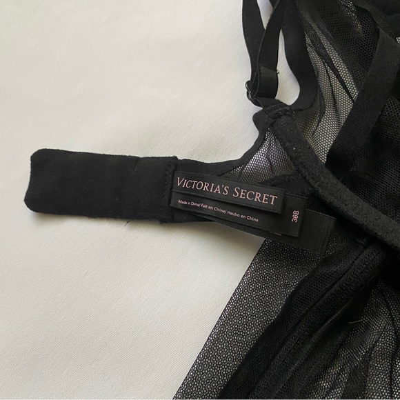 Victoria's Secret Black Push Up Bra Bustier Corset with Garters - Picture 4 of 5